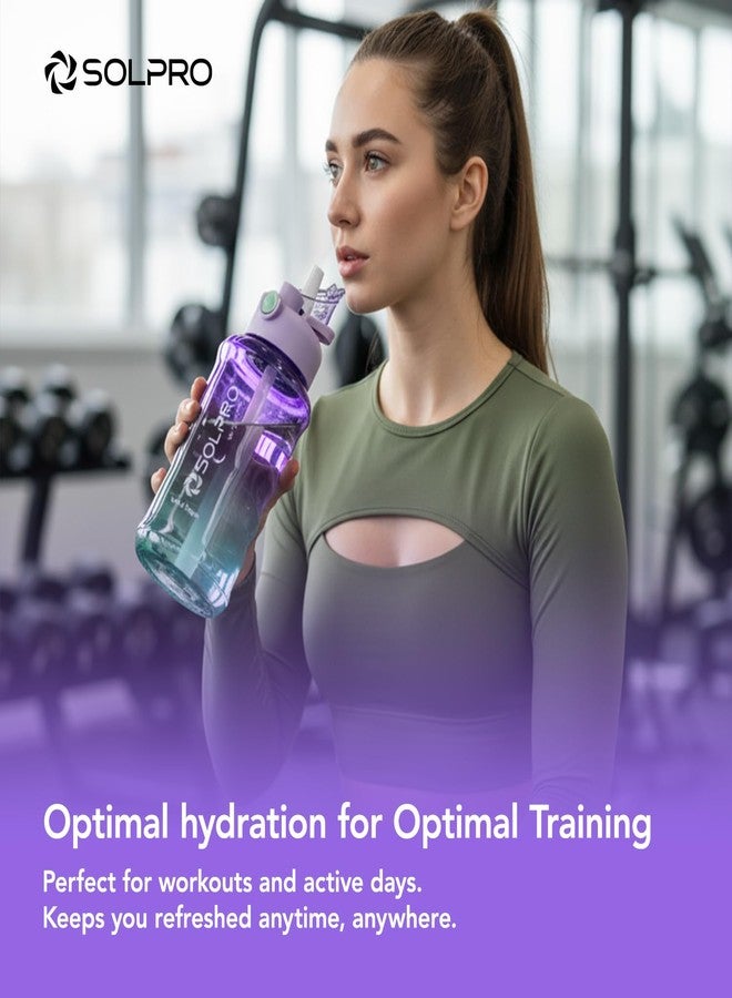 Solpro Voda Prague Sipper Water Bottle 1000 ml Leakproof BPA Free Sipper Bottle for Kids, Men, Women, Adults for School, Office, College, Travel, Gym, Workout, Outdoor, Camping (Purple/Blue) - Image 3